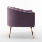 Sedia da toeletta moderna Glam in velluto con gambe in metallo dorato