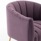 Sedia da toeletta moderna Glam in velluto con gambe in metallo dorato