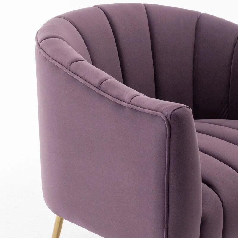 Sedia da toeletta moderna Glam in velluto con gambe in metallo dorato