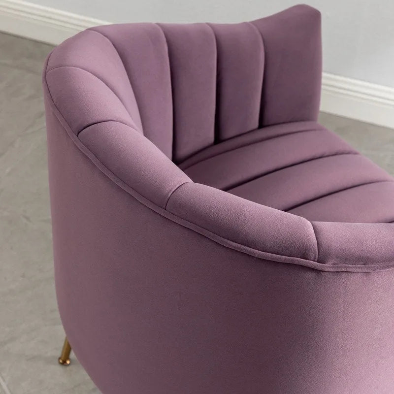 Sedia da toeletta moderna Glam in velluto con gambe in metallo dorato