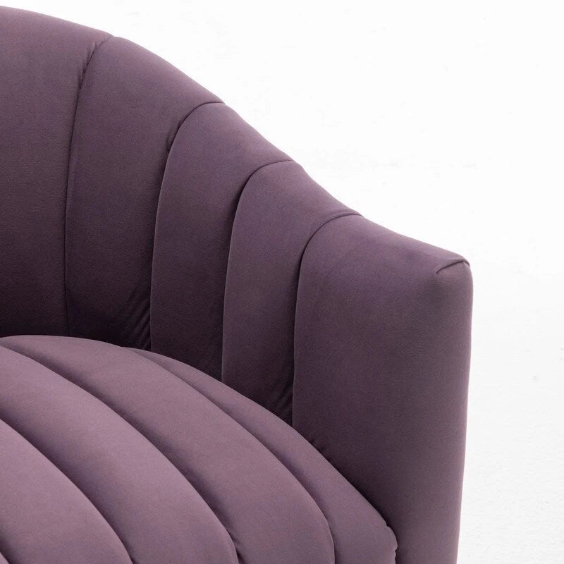 Sedia da toeletta moderna Glam in velluto con gambe in metallo dorato