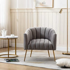 Sedia da toeletta moderna Glam in velluto con gambe in metallo dorato