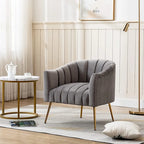 Sedia da toeletta moderna Glam in velluto con gambe in metallo dorato
