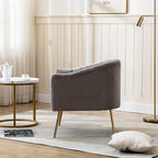 Sedia da toeletta moderna Glam in velluto con gambe in metallo dorato