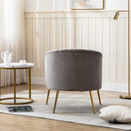 Sedia da toeletta moderna Glam in velluto con gambe in metallo dorato