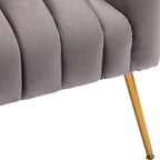Sedia da toeletta moderna Glam in velluto con gambe in metallo dorato