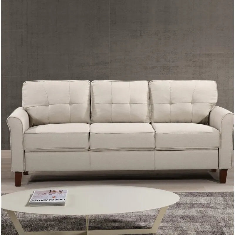 Divano in lino con braccioli svasati da 78,7"