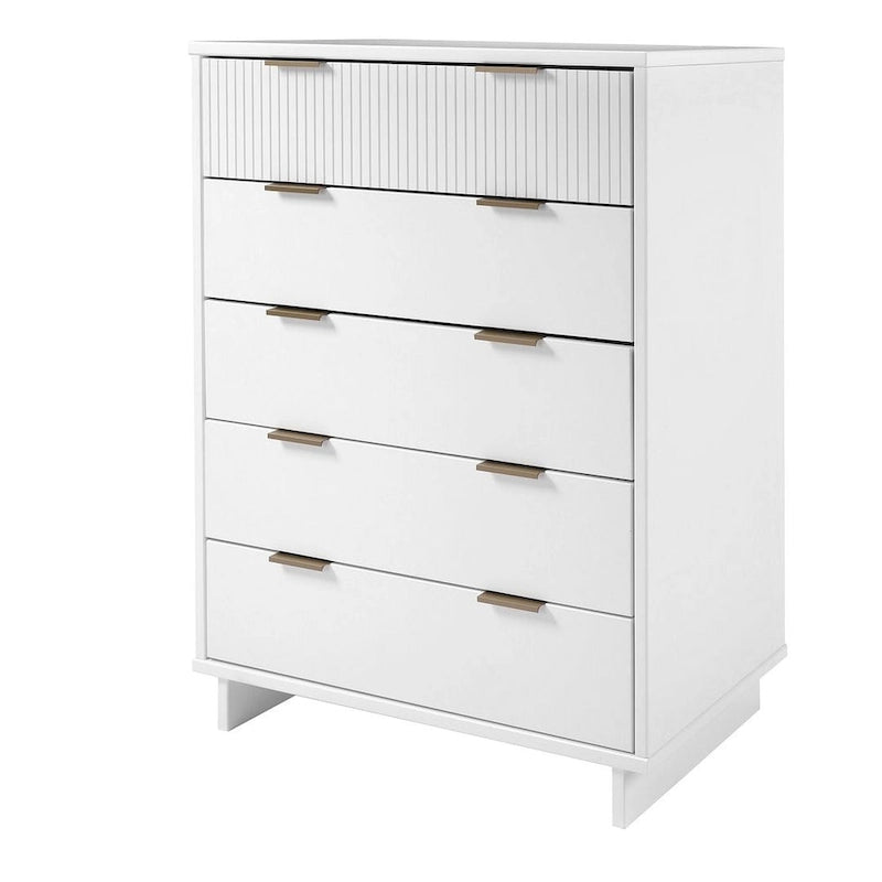 Cassettiera alta moderna a 5 cassetti, 114,98 cm