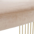Sedia da pranzo Linda in velluto beige moderno e oro