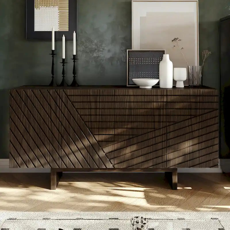 Madia credenza a 4 ante in legno Mid-Century