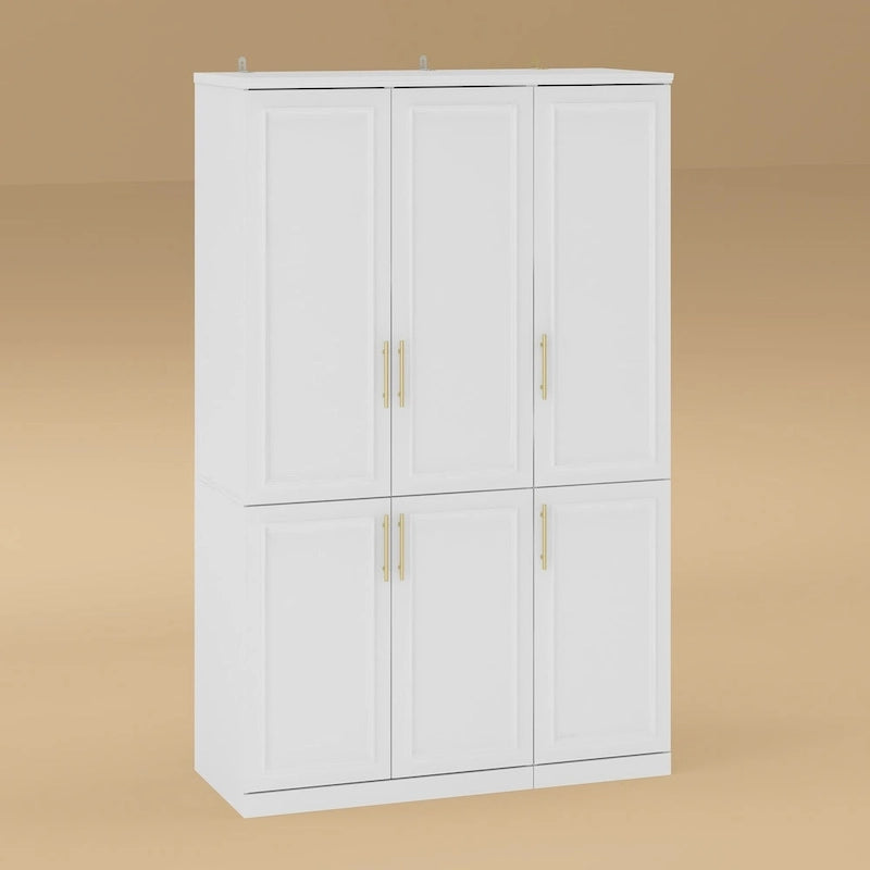 74.8H Armadio & Guardaroba Modulare Contenitore Organizzatore Mobile Bianco