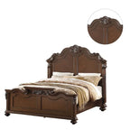 Letto in legno con finitura color ciliegio scuro