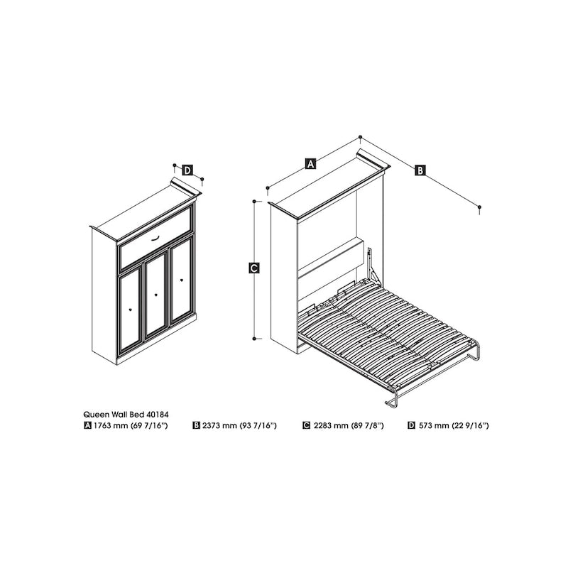 Versatile letto matrimoniale a scomparsa da 70W per stanze multiuso