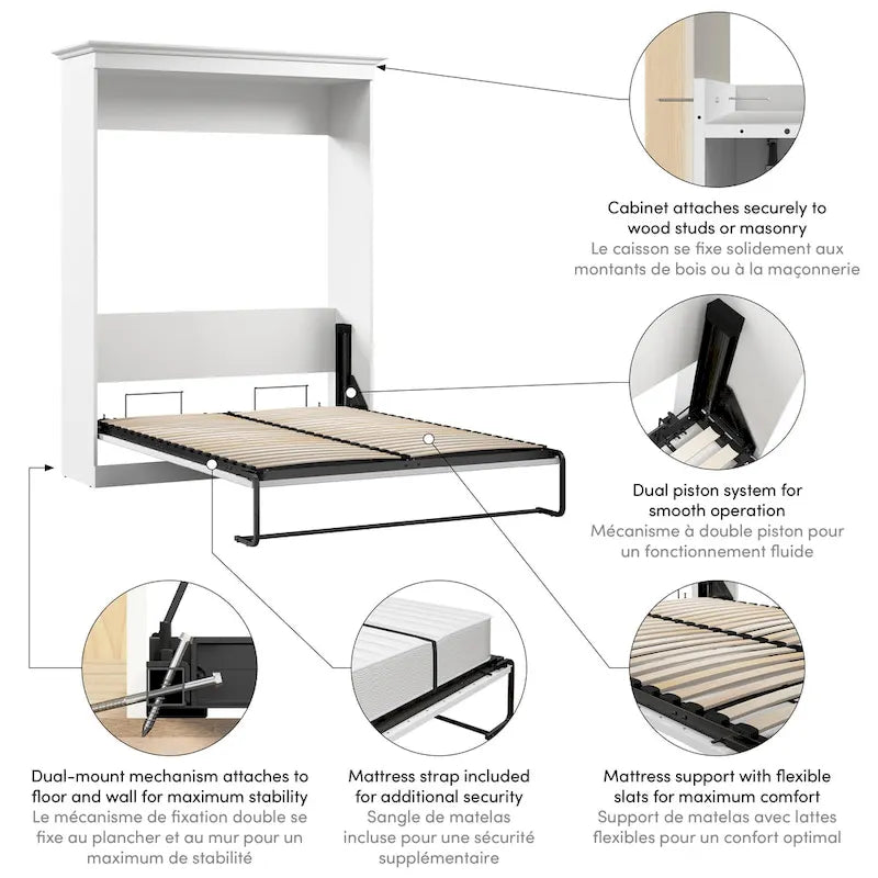 Versatile letto matrimoniale a scomparsa da 70W per stanze multiuso