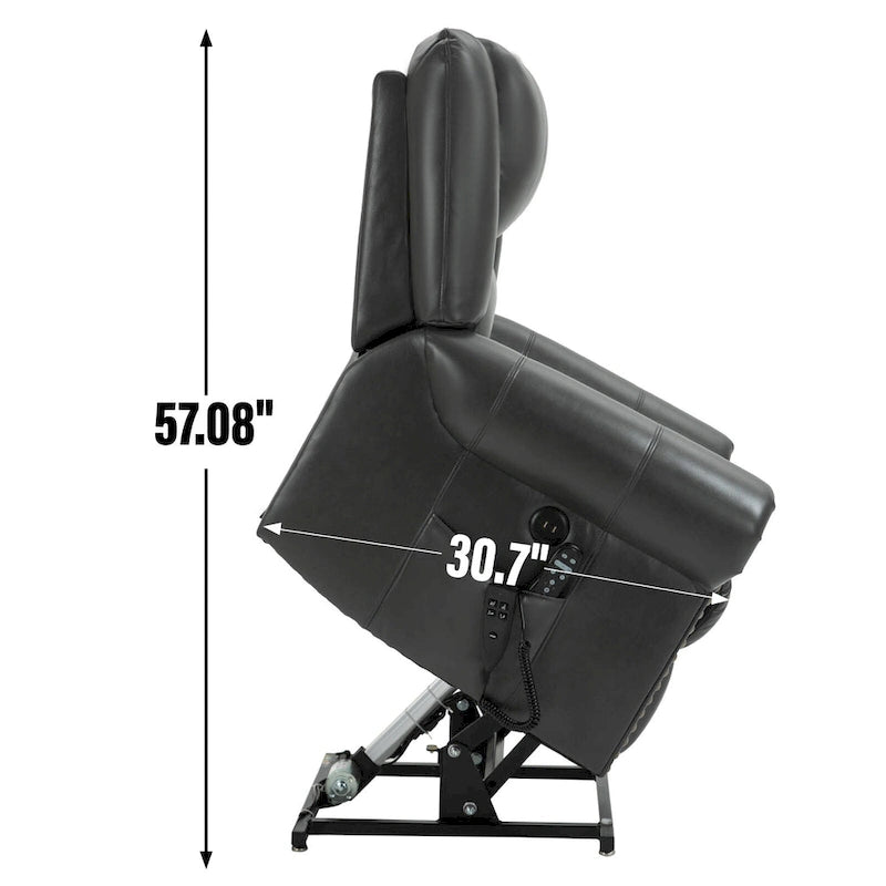 Poltrona reclinabile Power Lift con massaggio riscaldante, doppio motore, posizione infinita fino a 158 kg, meccanismo di movimento per impieghi gravosi con porte USB