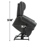Poltrona reclinabile Power Lift con massaggio riscaldante, doppio motore, posizione infinita fino a 158 kg, meccanismo di movimento per impieghi gravosi con porte USB