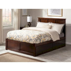 Letto matrimoniale Madison con piattaforma e 2 cassetti portaoggetti, color noce