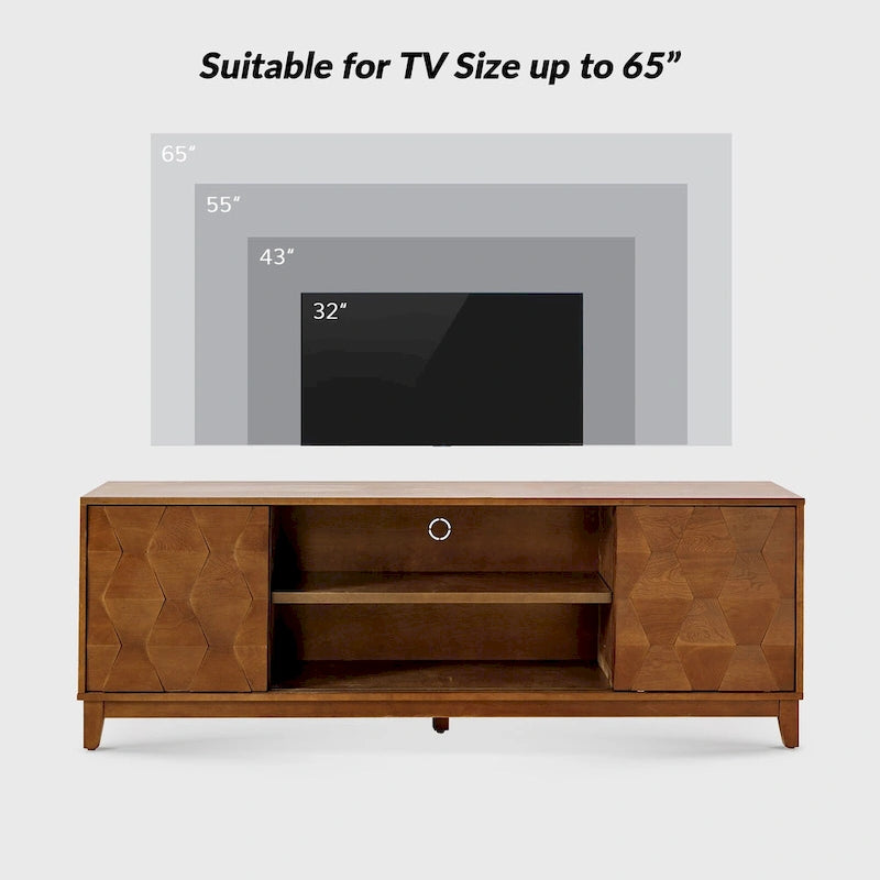 Mobile TV moderno con 2 cassetti e ante scorrevoli per TV fino a 78"