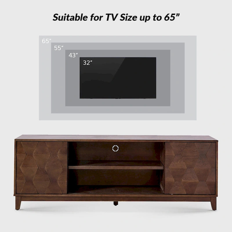 Mobile TV moderno con 2 cassetti e ante scorrevoli per TV fino a 78"