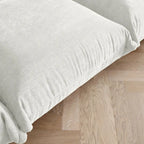 130 Divano componibile a U, Sezionale minimalista in ciniglia a 6 posti con chaise longue reversibile e pouf