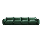 130 Divano componibile a U, Sezionale minimalista in ciniglia a 6 posti con chaise longue reversibile e pouf