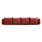 130 Divano componibile a U, Sezionale minimalista in ciniglia a 6 posti con chaise longue reversibile e pouf