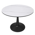 Tavolo da pranzo rotondo, piano in pietra sinterizzata da 40"