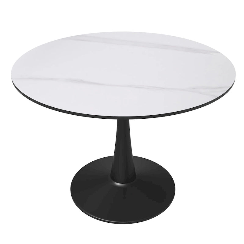 Tavolo da pranzo rotondo, piano in pietra sinterizzata da 40"