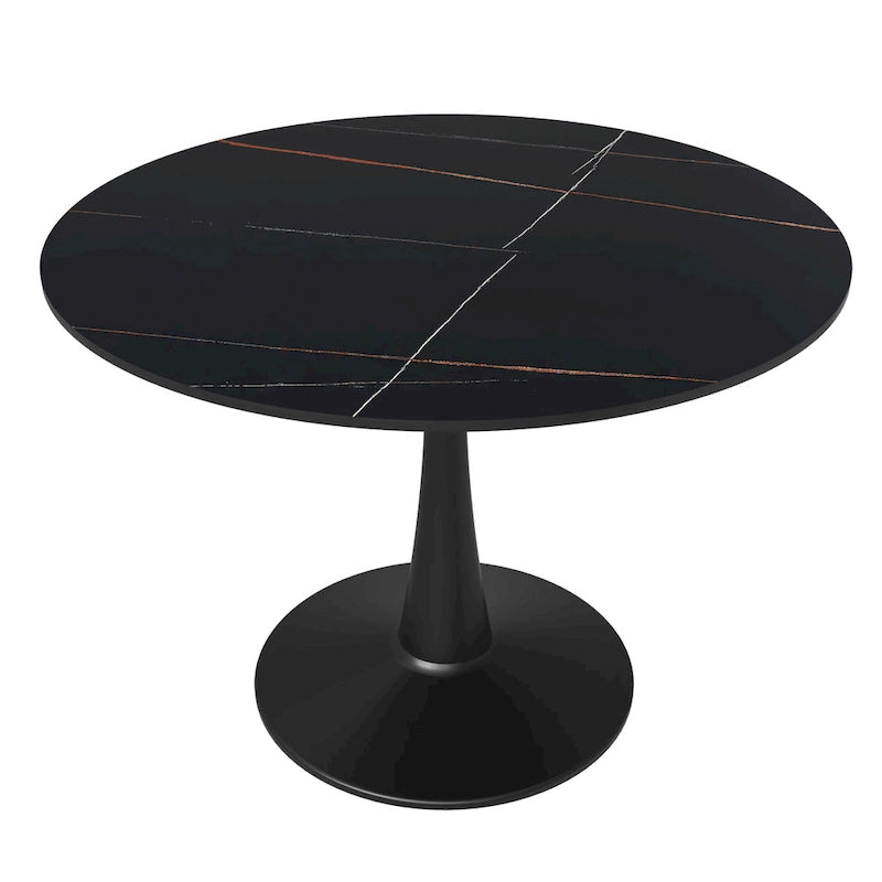 Tavolo da pranzo rotondo, piano in pietra sinterizzata da 40"