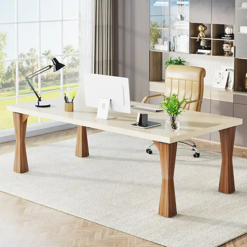 Scrivania direzionale, 180 L x 90 P cm, grande scrivania da ufficio, scrivania moderna per computer