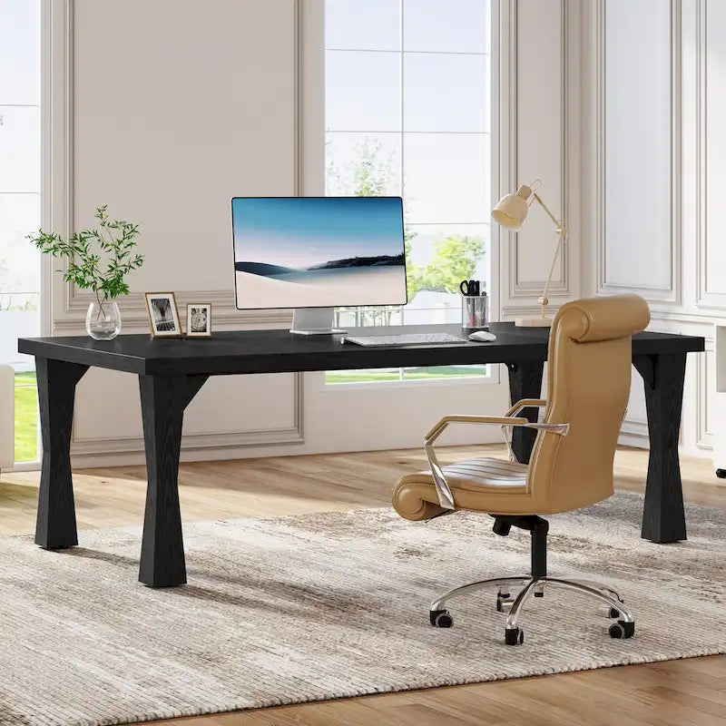 Scrivania direzionale, 180 L x 90 P cm, grande scrivania da ufficio, scrivania moderna per computer